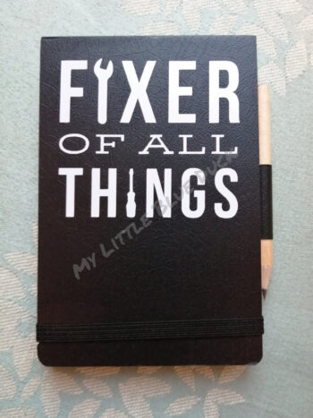Fixer of all things small notebook with pencil
