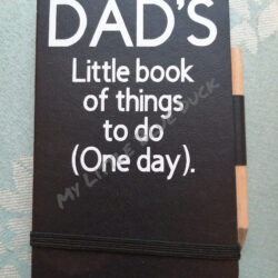 Dad's little book of things to do (one day) small notebook with pencil.