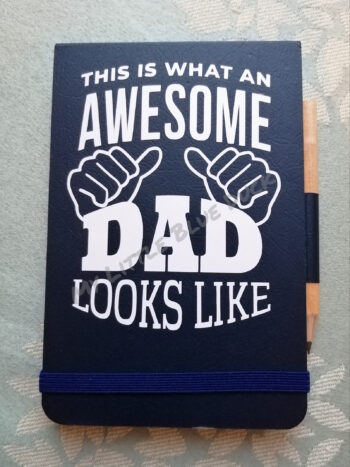 Awesome Dad small notebook with pencil - Image 3