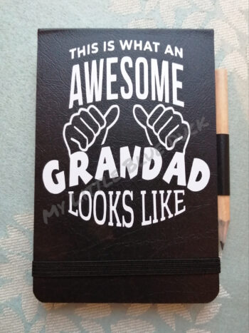 Awesome Grandad small notebook with pencil
